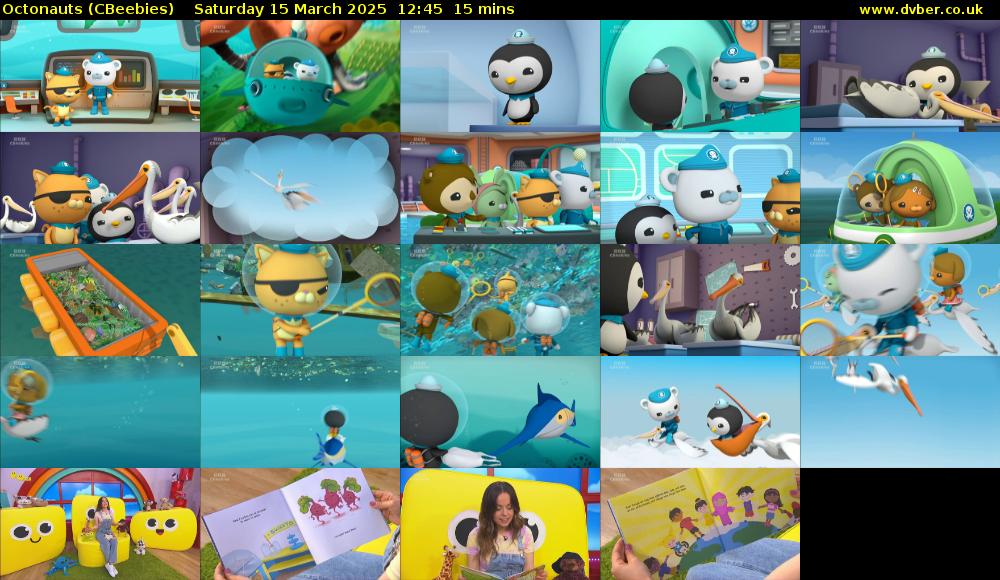 Octonauts (CBeebies) Saturday 15 March 2025 12:45 - 13:00
