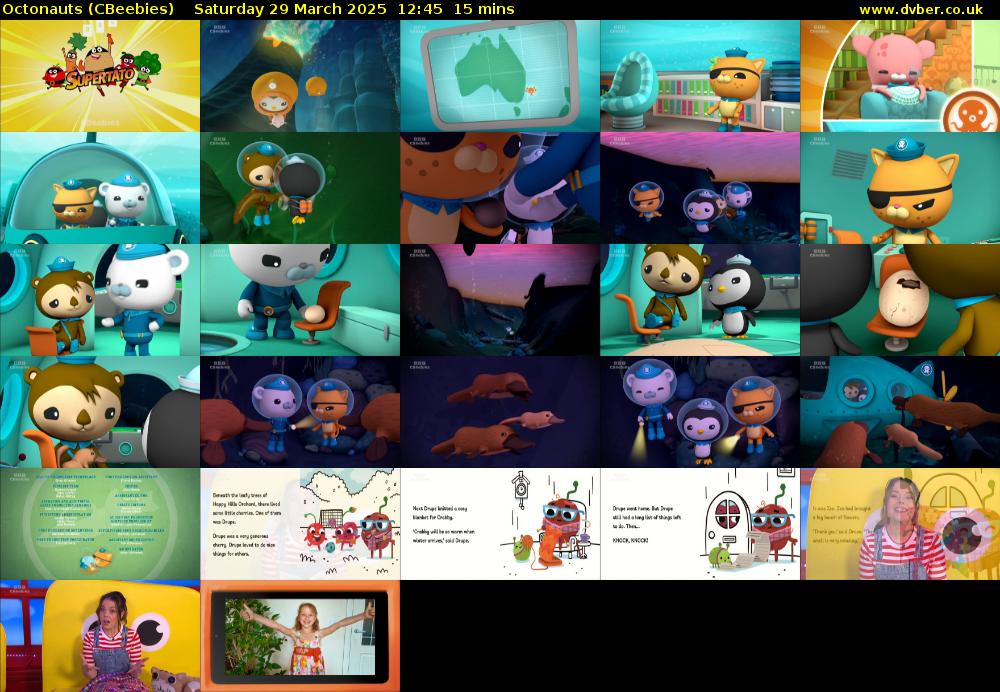 Octonauts (CBeebies) Saturday 29 March 2025 12:45 - 13:00