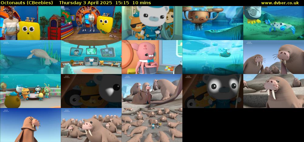 Octonauts (CBeebies) Thursday 3 April 2025 15:15 - 15:25
