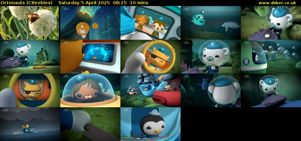 Octonauts (CBeebies) Saturday 5 April 2025 08:15 - 08:25