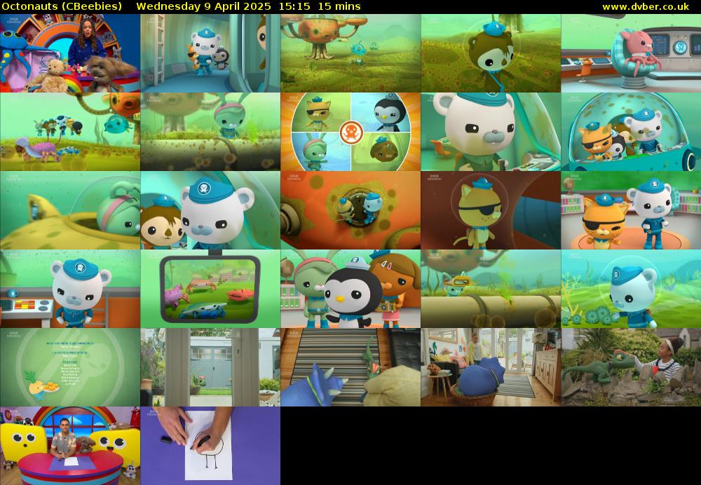 Octonauts (CBeebies) Wednesday 9 April 2025 15:15 - 15:30