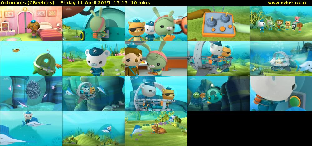 Octonauts (CBeebies) Friday 11 April 2025 15:15 - 15:25