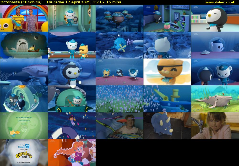 Octonauts (CBeebies) Thursday 17 April 2025 15:15 - 15:30