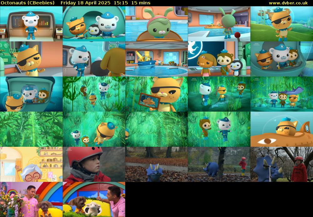 Octonauts (CBeebies) Friday 18 April 2025 15:15 - 15:30