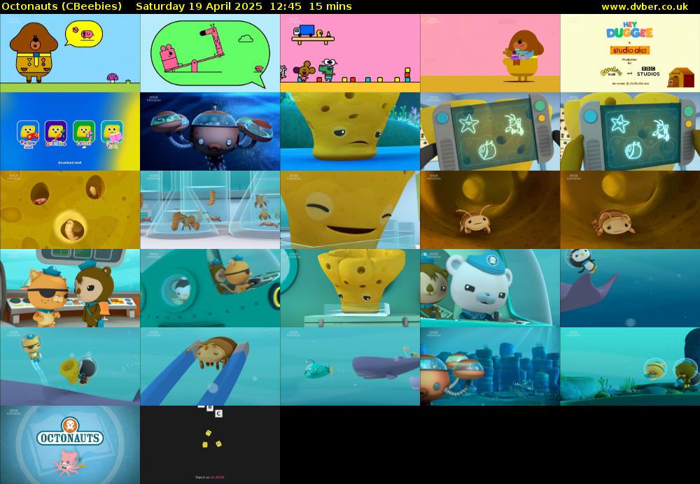 Octonauts (CBeebies) Saturday 19 April 2025 12:45 - 13:00
