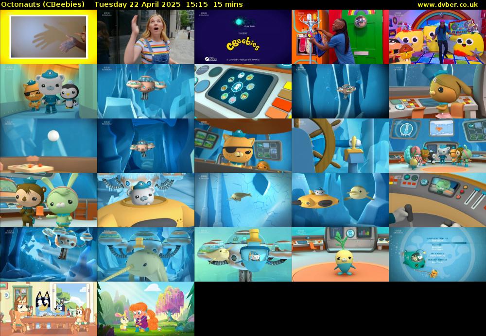 Octonauts (CBeebies) Tuesday 22 April 2025 15:15 - 15:30