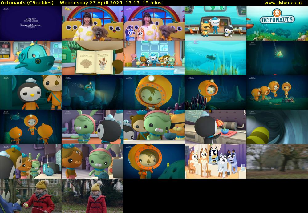 Octonauts (CBeebies) Wednesday 23 April 2025 15:15 - 15:30