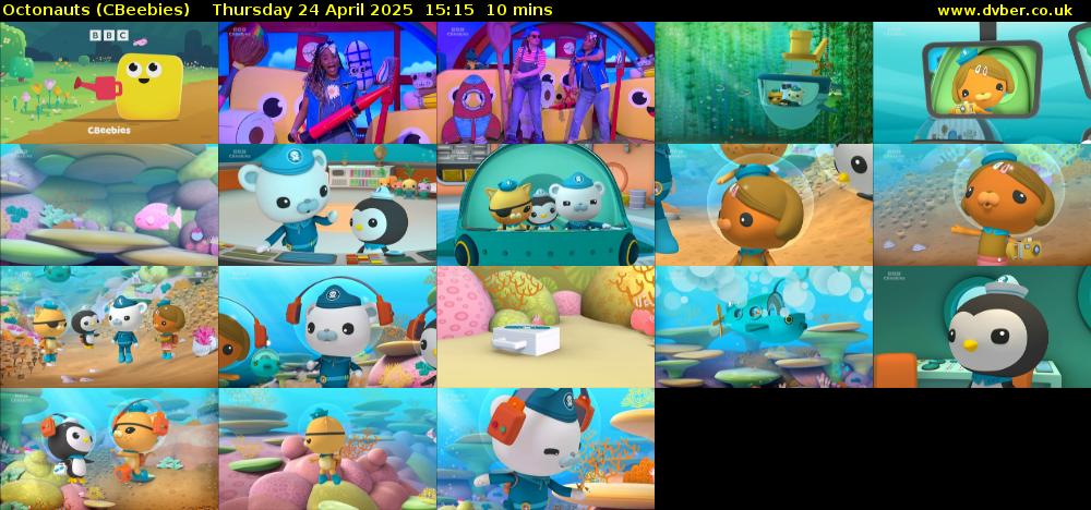 Octonauts (CBeebies) Thursday 24 April 2025 15:15 - 15:25