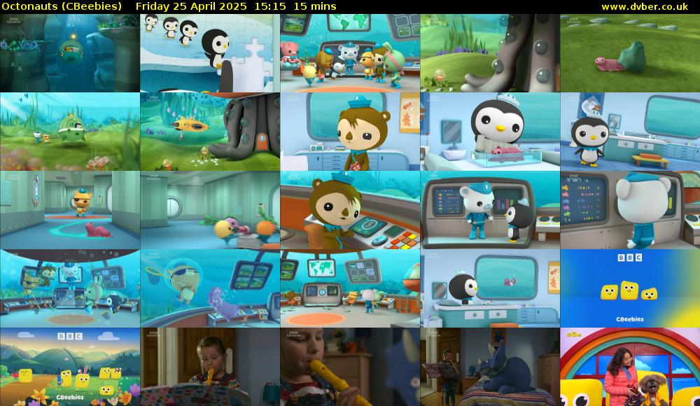 Octonauts (CBeebies) Friday 25 April 2025 15:15 - 15:30