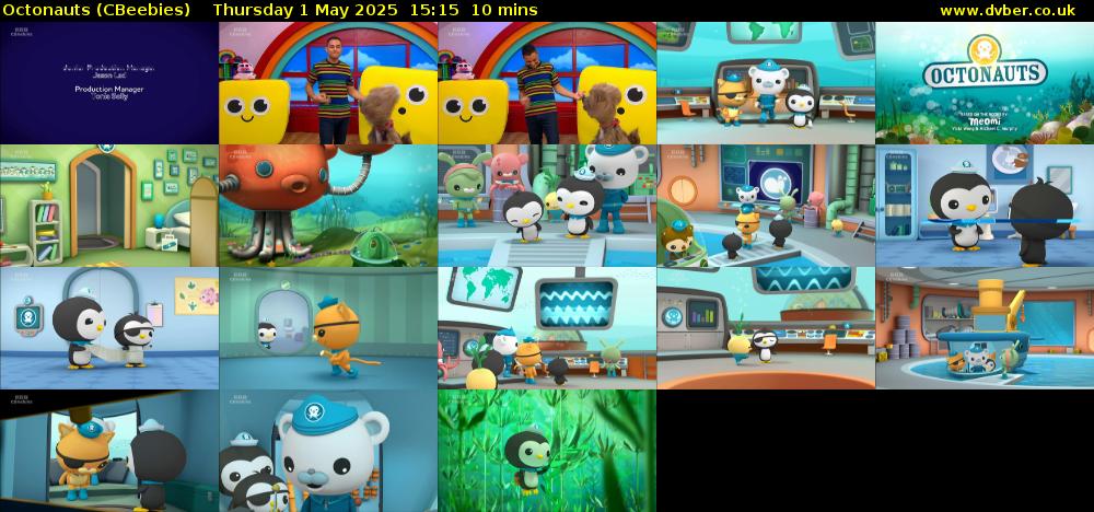 Octonauts (CBeebies) Thursday 1 May 2025 15:15 - 15:25