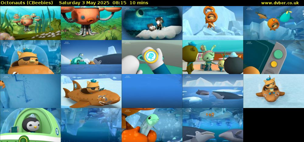 Octonauts (CBeebies) Saturday 3 May 2025 08:15 - 08:25