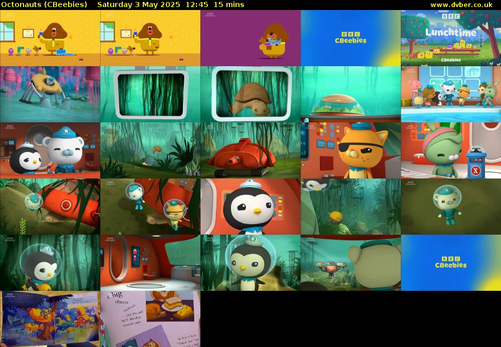 Octonauts (CBeebies) Saturday 3 May 2025 12:45 - 13:00