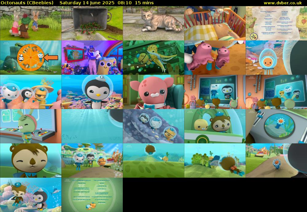 Octonauts (CBeebies) Saturday 14 June 2025 08:10 - 08:25
