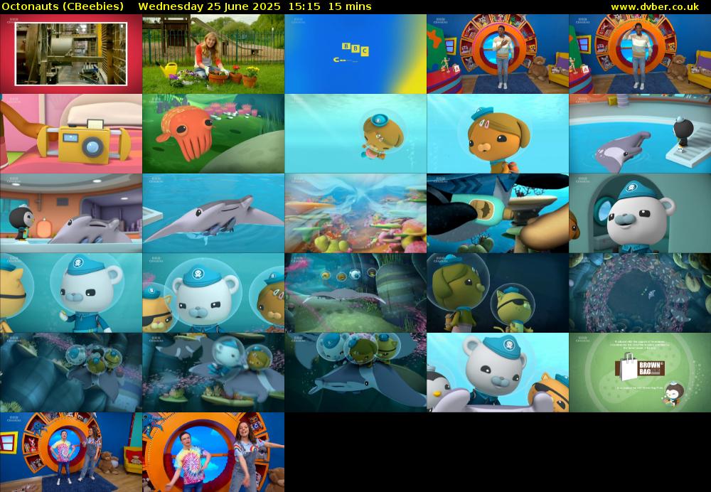 Octonauts (CBeebies) Wednesday 25 June 2025 15:15 - 15:30