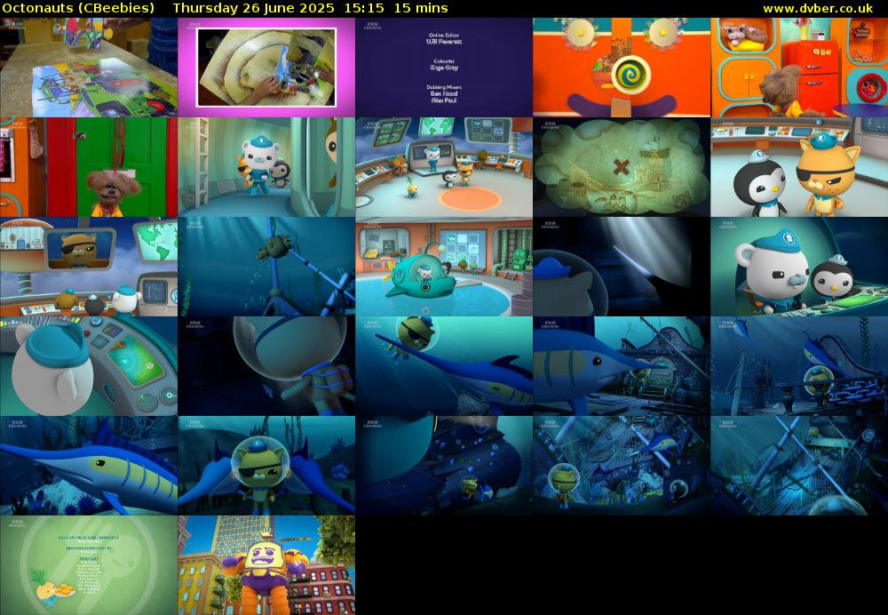 Octonauts (CBeebies) Thursday 26 June 2025 15:15 - 15:30