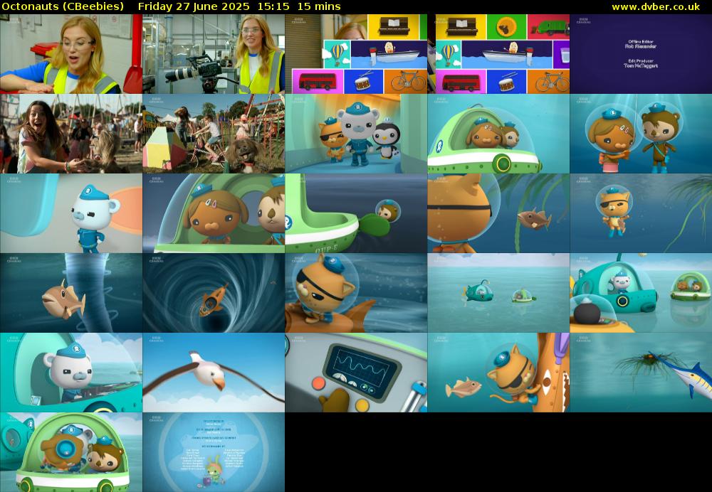 Octonauts (CBeebies) Friday 27 June 2025 15:15 - 15:30