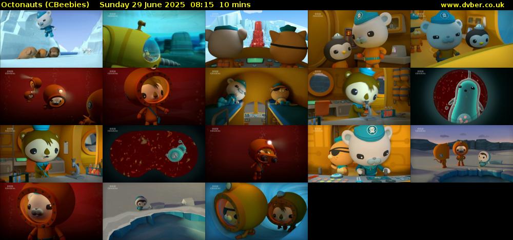 Octonauts (CBeebies) Sunday 29 June 2025 08:15 - 08:25