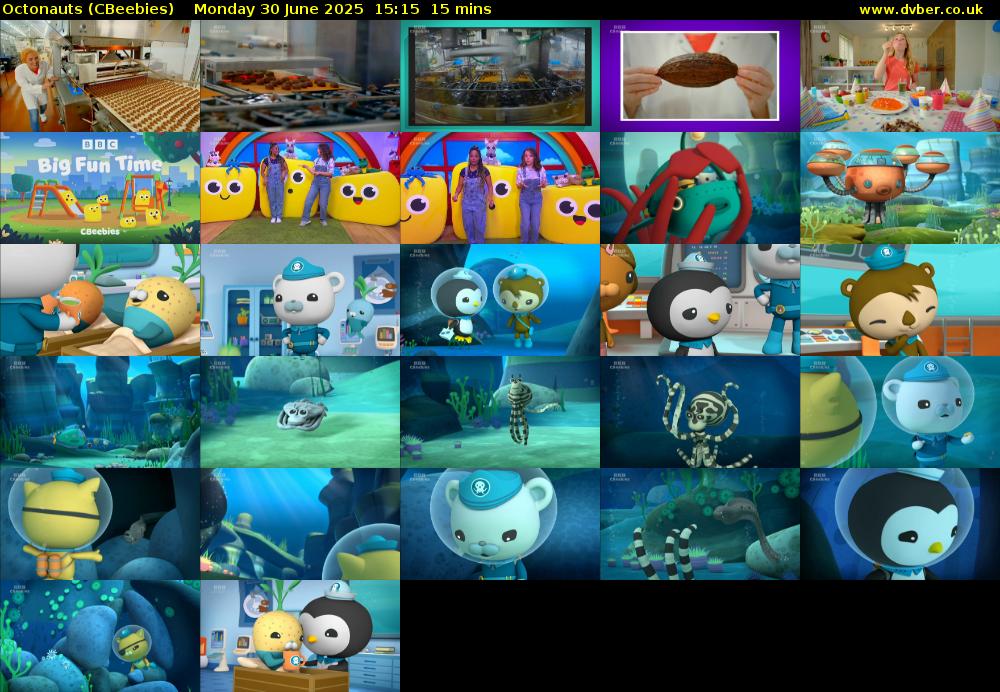 Octonauts (CBeebies) Monday 30 June 2025 15:15 - 15:30