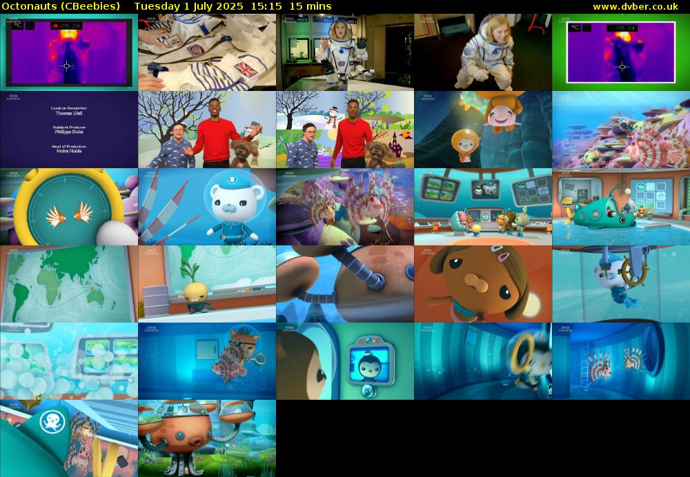 Octonauts (CBeebies) Tuesday 1 July 2025 15:15 - 15:30