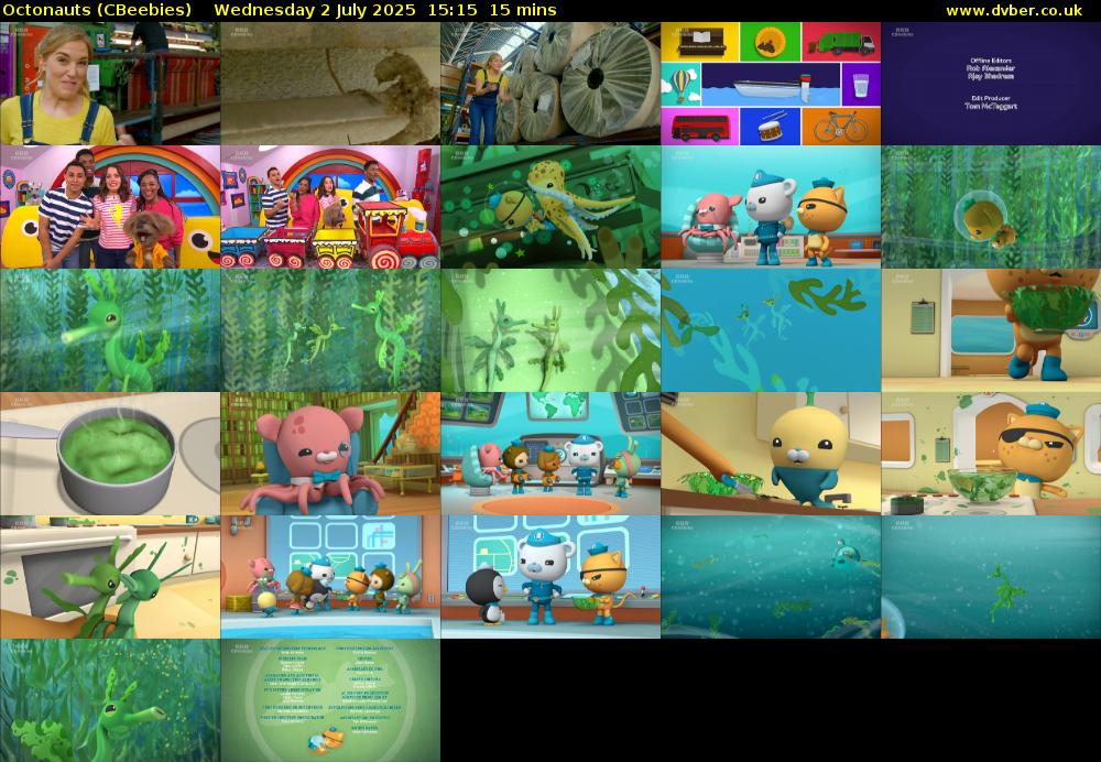 Octonauts (CBeebies) Wednesday 2 July 2025 15:15 - 15:30