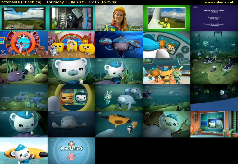 Octonauts (CBeebies) Thursday 3 July 2025 15:15 - 15:30