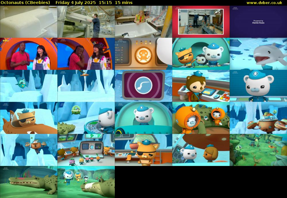 Octonauts (CBeebies) Friday 4 July 2025 15:15 - 15:30