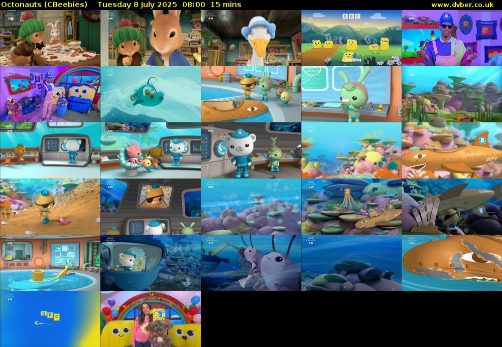 Octonauts (CBeebies) Tuesday 8 July 2025 08:00 - 08:15