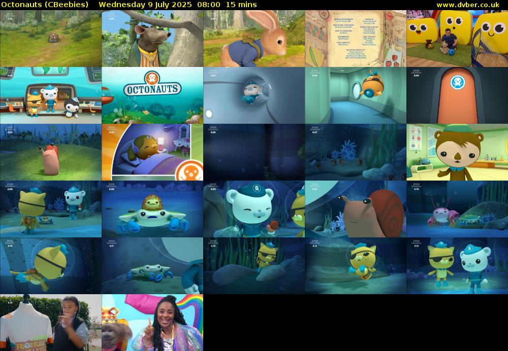 Octonauts (CBeebies) Wednesday 9 July 2025 08:00 - 08:15