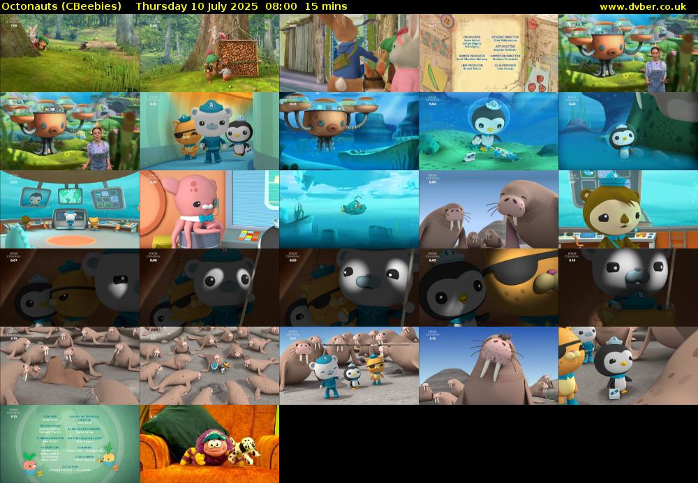 Octonauts (CBeebies) Thursday 10 July 2025 08:00 - 08:15