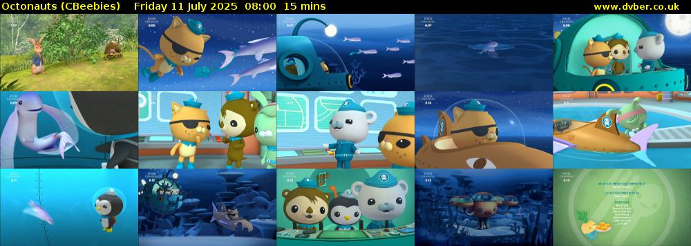 Octonauts (CBeebies) Friday 11 July 2025 08:00 - 08:15