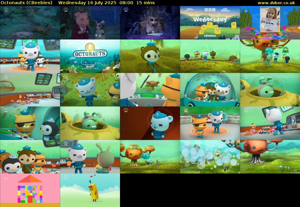 Octonauts (CBeebies) Wednesday 16 July 2025 08:00 - 08:15