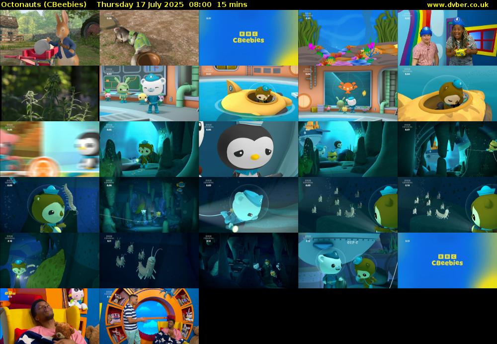 Octonauts (CBeebies) Thursday 17 July 2025 08:00 - 08:15