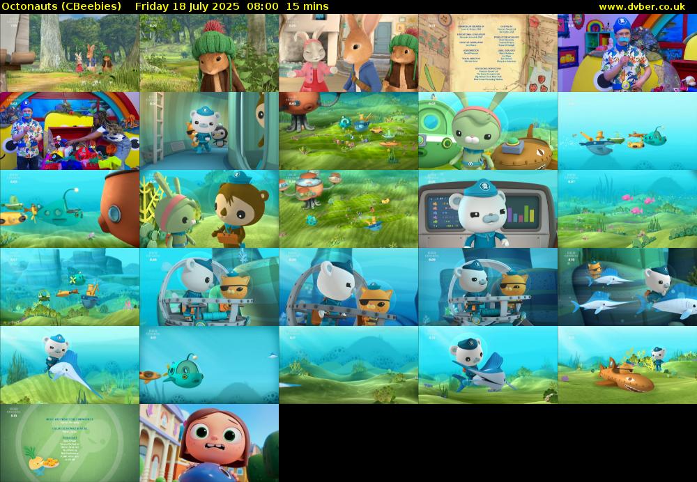 Octonauts (CBeebies) Friday 18 July 2025 08:00 - 08:15