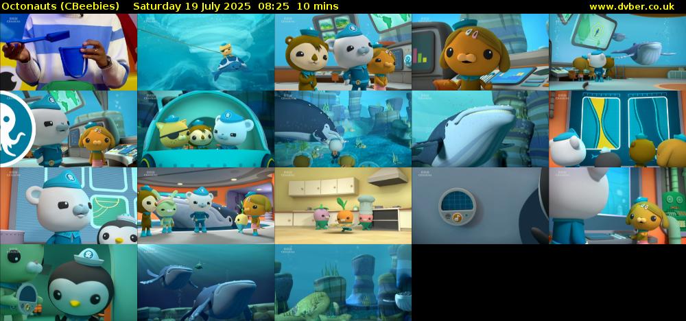 Octonauts (CBeebies) Saturday 19 July 2025 08:25 - 08:35