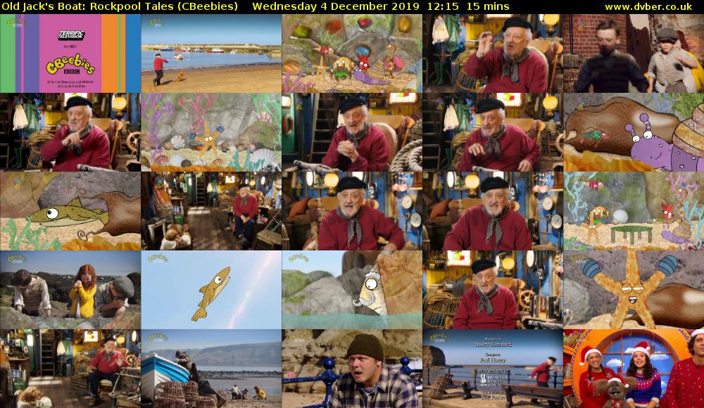 Old Jack's Boat: Rockpool Tales (CBeebies) Wednesday 4 December 2019 12:15 - 12:30
