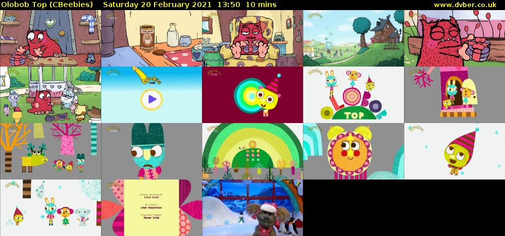Olobob Top (CBeebies) Saturday 20 February 2021 13:50 - 14:00