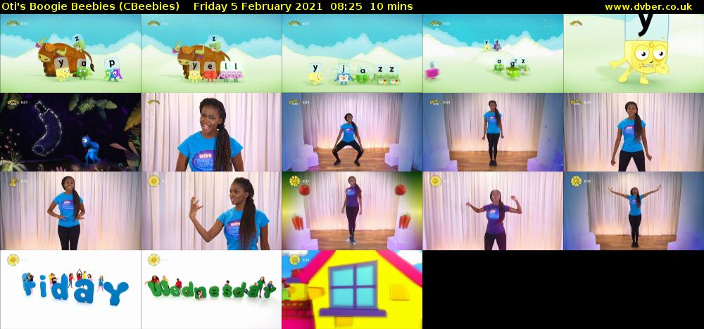 Oti's Boogie Beebies (CBeebies) Friday 5 February 2021 08:25 - 08:35