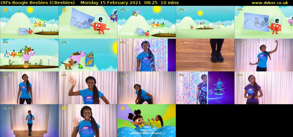 Oti's Boogie Beebies (CBeebies) Monday 15 February 2021 08:25 - 08:35