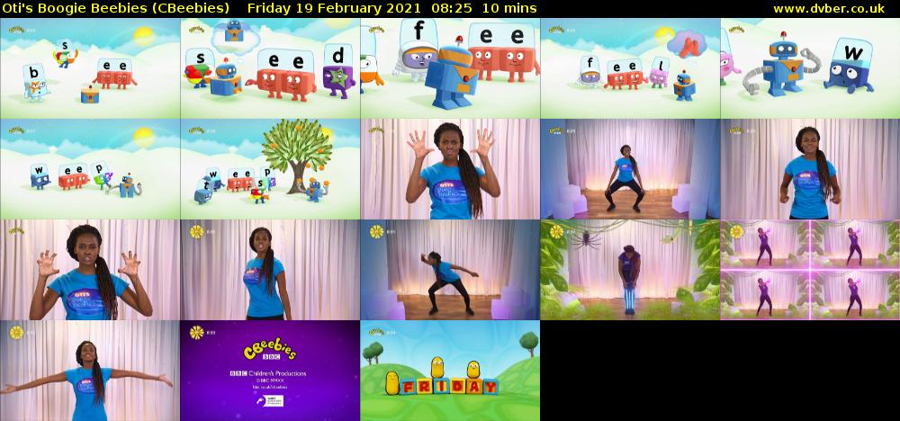 Oti's Boogie Beebies (CBeebies) Friday 19 February 2021 08:25 - 08:35