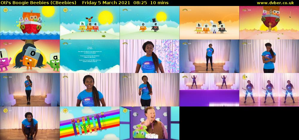 Oti's Boogie Beebies (CBeebies) Friday 5 March 2021 08:25 - 08:35