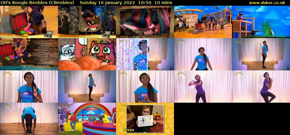 Oti's Boogie Beebies (CBeebies) Sunday 16 January 2022 10:50 - 11:00