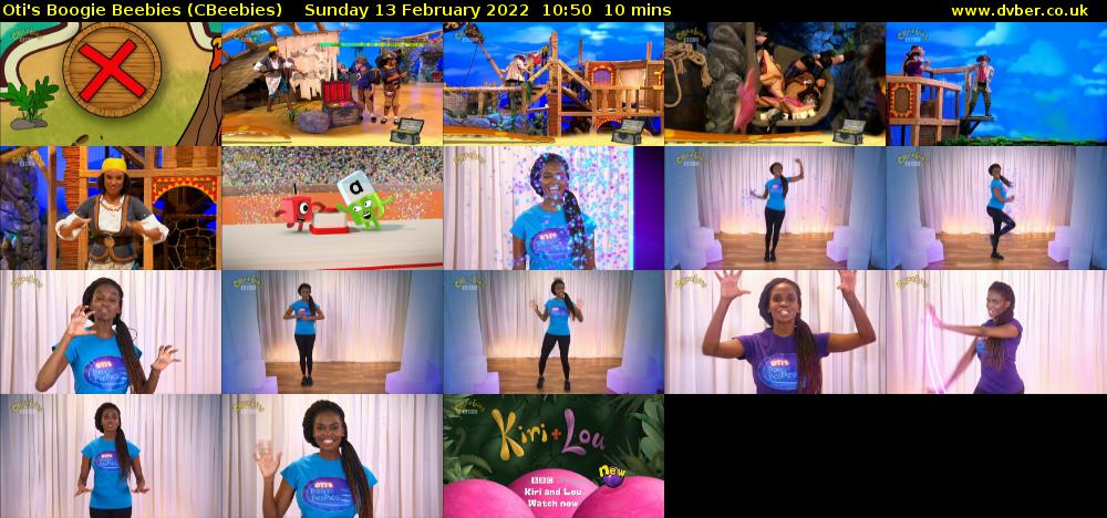 Oti's Boogie Beebies (CBeebies) Sunday 13 February 2022 10:50 - 11:00