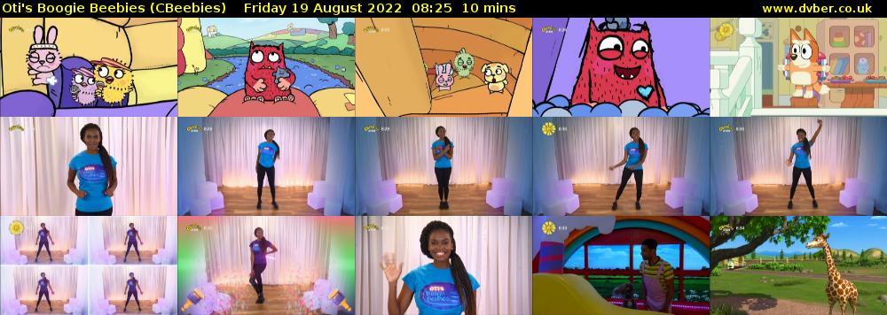 Oti's Boogie Beebies (CBeebies) Friday 19 August 2022 08:25 - 08:35