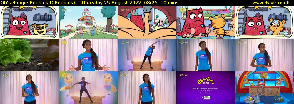 Oti's Boogie Beebies (CBeebies) Thursday 25 August 2022 08:25 - 08:35