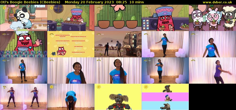 Oti's Boogie Beebies (CBeebies) Monday 20 February 2023 08:25 - 08:35