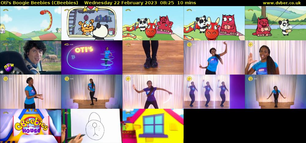 Oti's Boogie Beebies (CBeebies) Wednesday 22 February 2023 08:25 - 08:35