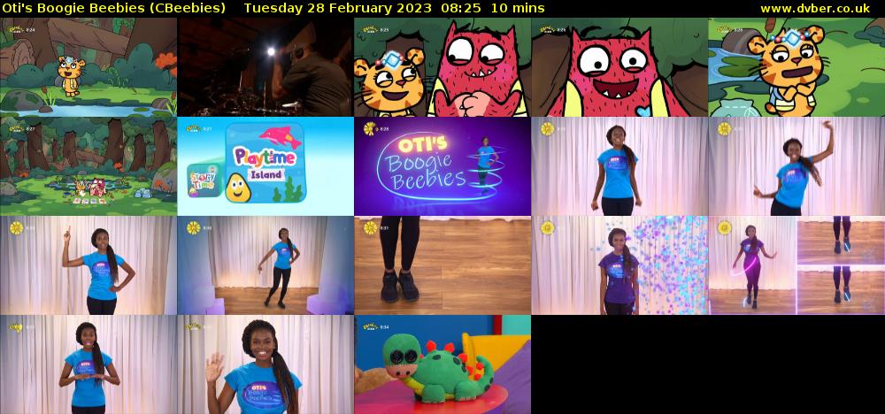 Oti's Boogie Beebies (CBeebies) Tuesday 28 February 2023 08:25 - 08:35