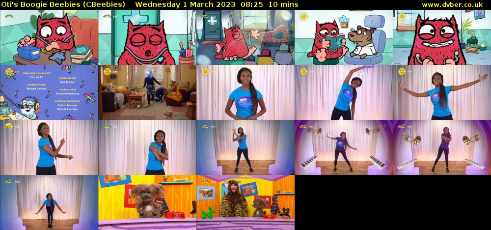 Oti's Boogie Beebies (CBeebies) Wednesday 1 March 2023 08:25 - 08:35