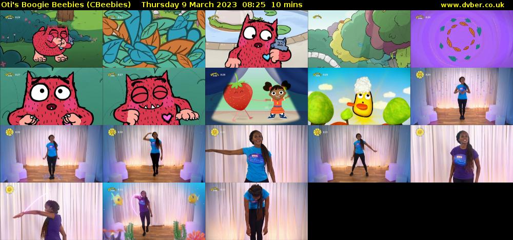Oti's Boogie Beebies (CBeebies) Thursday 9 March 2023 08:25 - 08:35