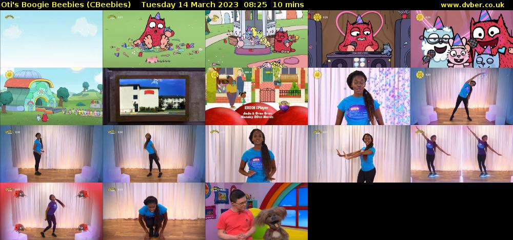Oti's Boogie Beebies (CBeebies) Tuesday 14 March 2023 08:25 - 08:35